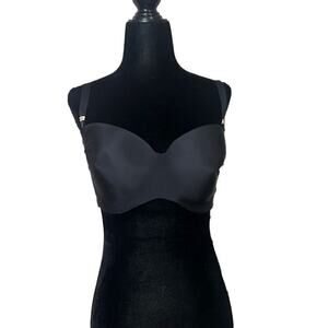 CHANTELLE STRAPLESS BRETELLES AMOVIBLES BLACK & PINK‎ TRIM BRA SIZE 34F